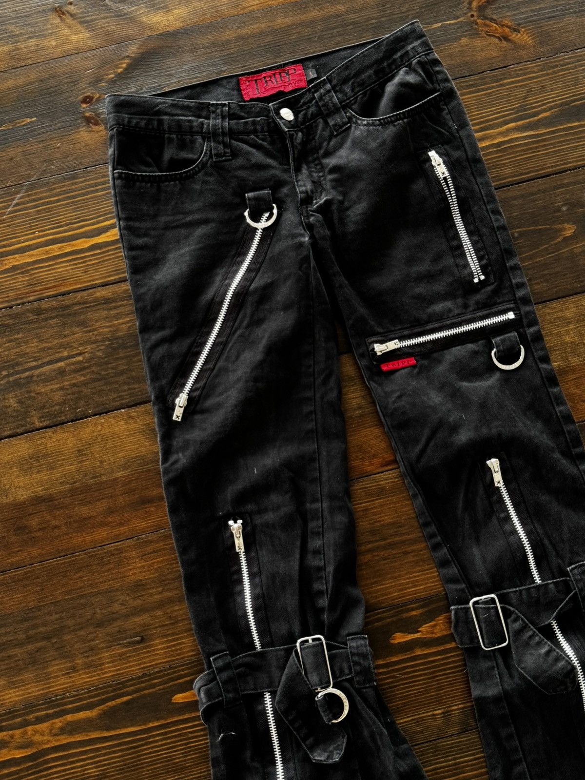 Tripp NYC Pinstripe Bondage Y2K Goth Vibe Pants