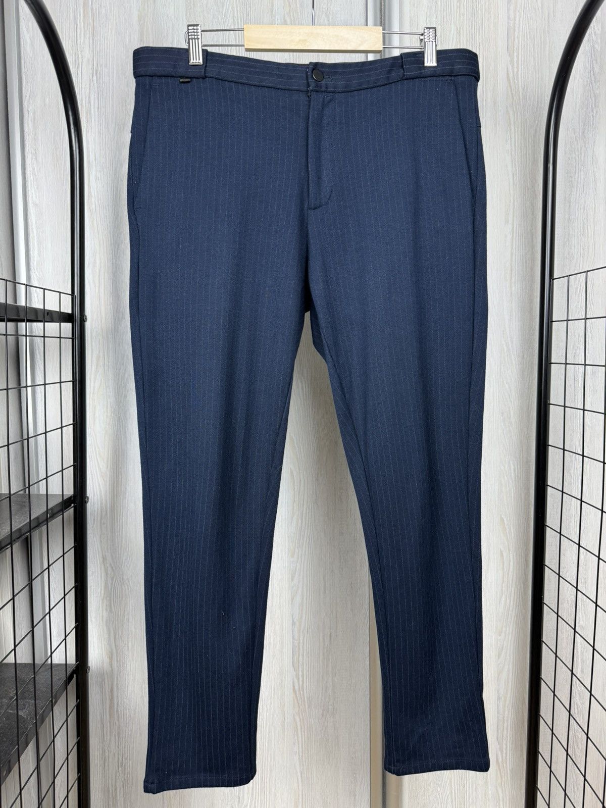 Zara Zara Comfortable Collection blue striped cropped pants Size US 34 / EU 50 - 2 Thumbnail