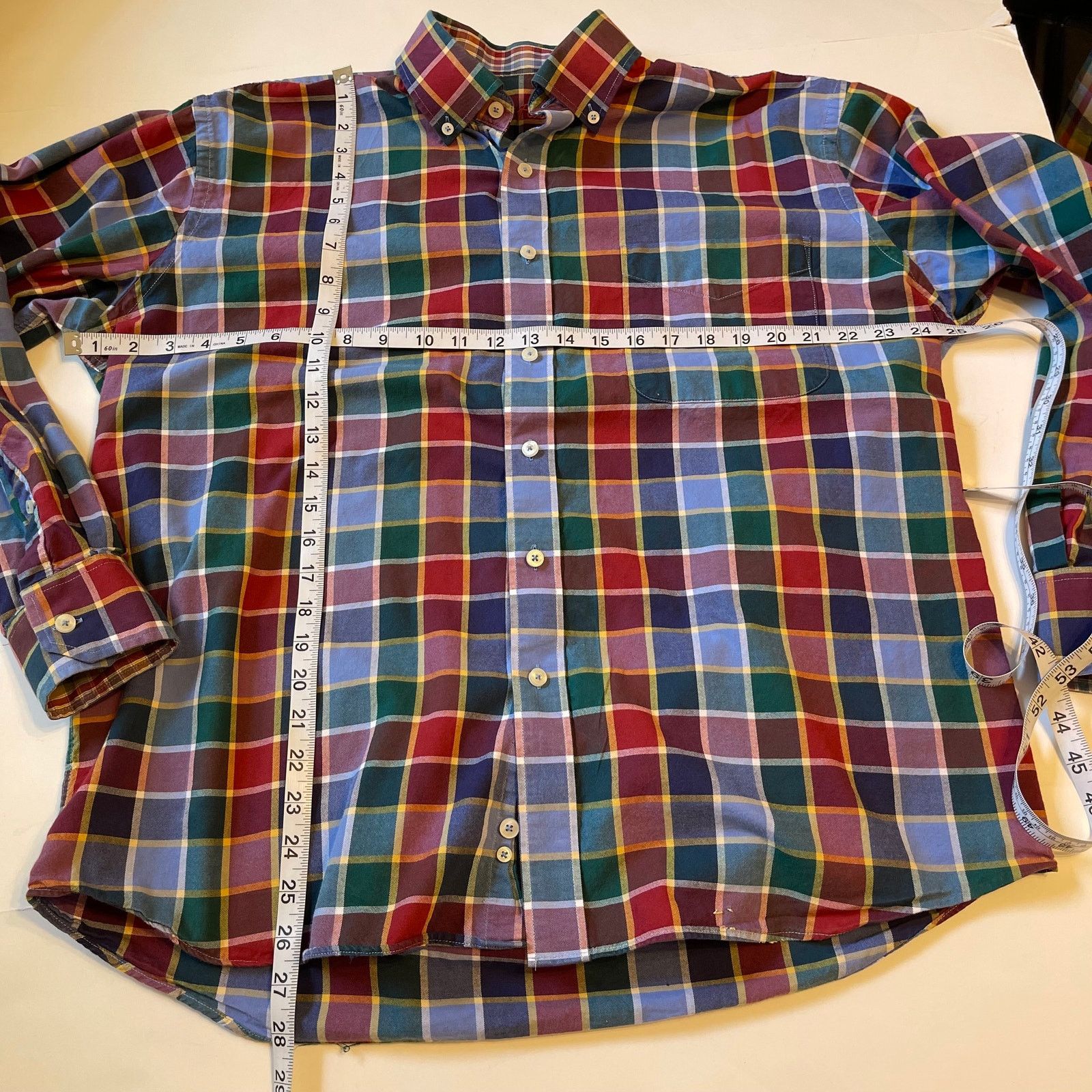 Alan Flusser Alan Flusser Men's Plaid Button Down Shirt, L Size US L / EU 52-54 / 3 - 5 Thumbnail