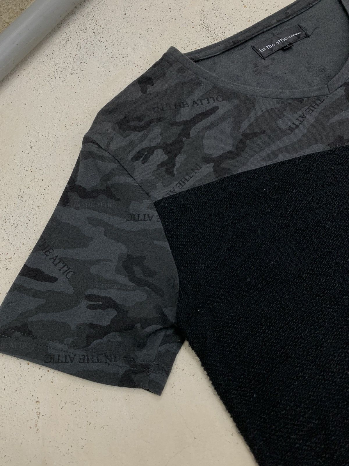 In The Attic × Japanese Brand In The Attic Homme V Neck Spellout Fullprint Hybrid Tee Size US L / EU 52-54 / 3 - 3 Thumbnail
