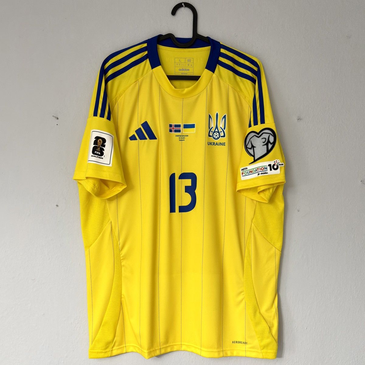 Adidas 2024 2025 Ukraine PSG Zabarnyi Issue Soccer Jersey Shirt Kit Size US L / EU 52-54 / 3 - 4 Thumbnail