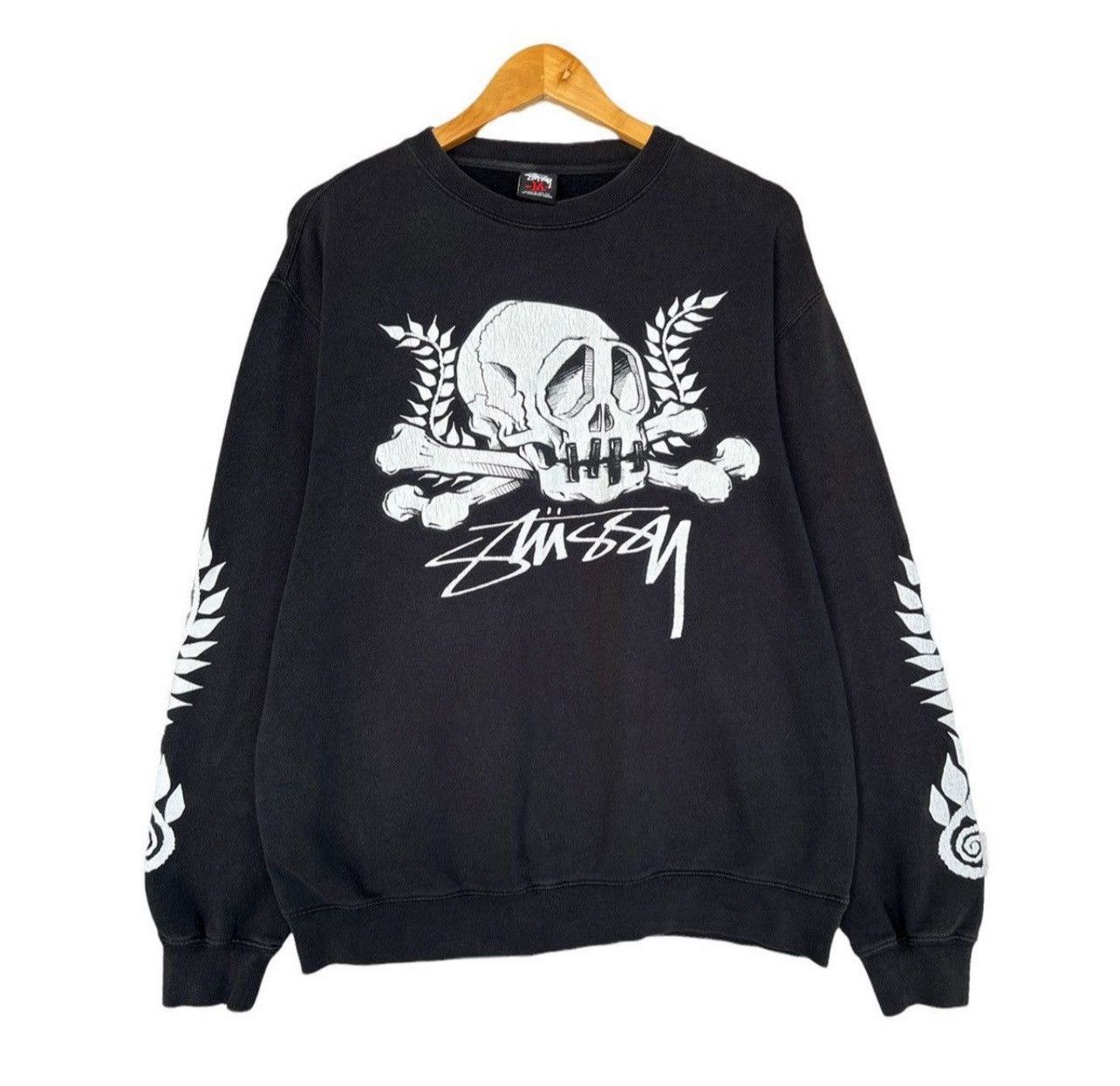 Stussy Vintage Stussy Skull Black Baggy Sweatshirt Large Size US L / EU 52-54 / 3 - 1 Thumbnail