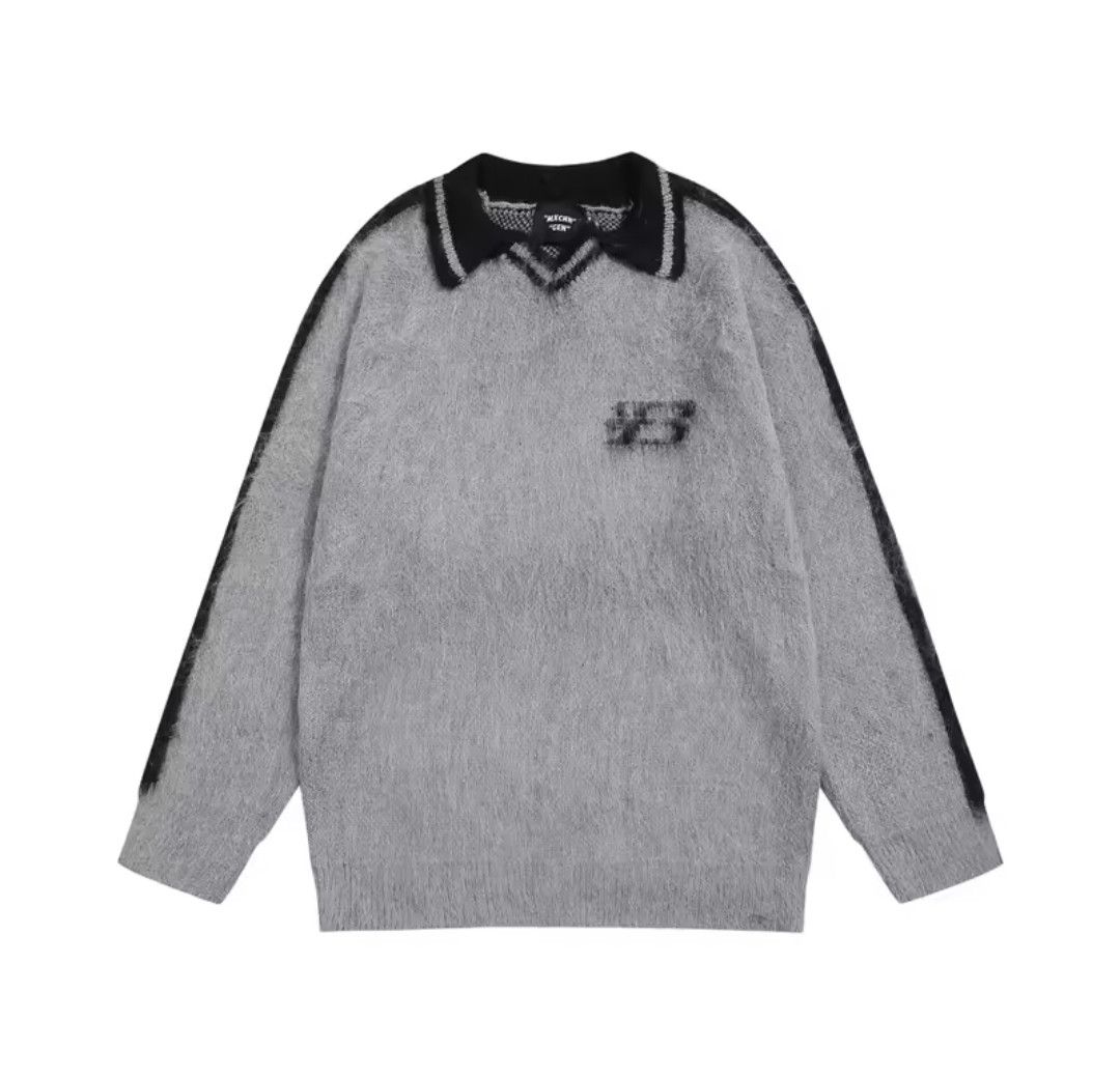 Japanese Brand Blur Plush Collar Nect Sweatshirt Stripe Size US M / EU 48-50 / 2 - 2 Thumbnail