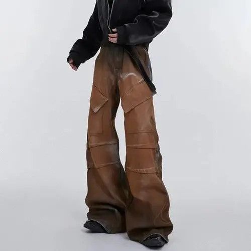 Japanese Brand Baggy Jeans Wide Leg Denim Pants Waste Soild Retro Tie Dyed Size US 32 / EU 48 - 3 Thumbnail
