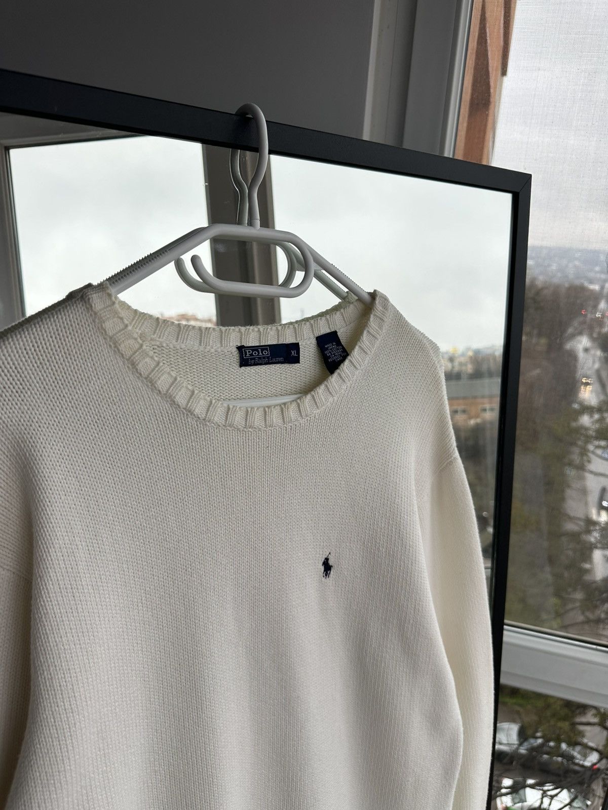 Polo Ralph Lauren Vintage Polo Ralph Lauren White Knitted Sweater Japan Sz XL Size US XL / EU 56 / 4 - 3 Thumbnail