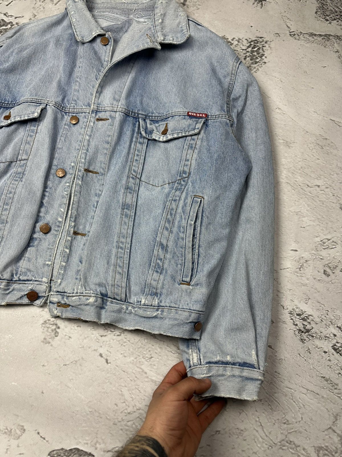 Diesel Diesel Distressed Washed Vintage denim Jacket 80-90s Size US L / EU 52-54 / 3 - 4 Thumbnail