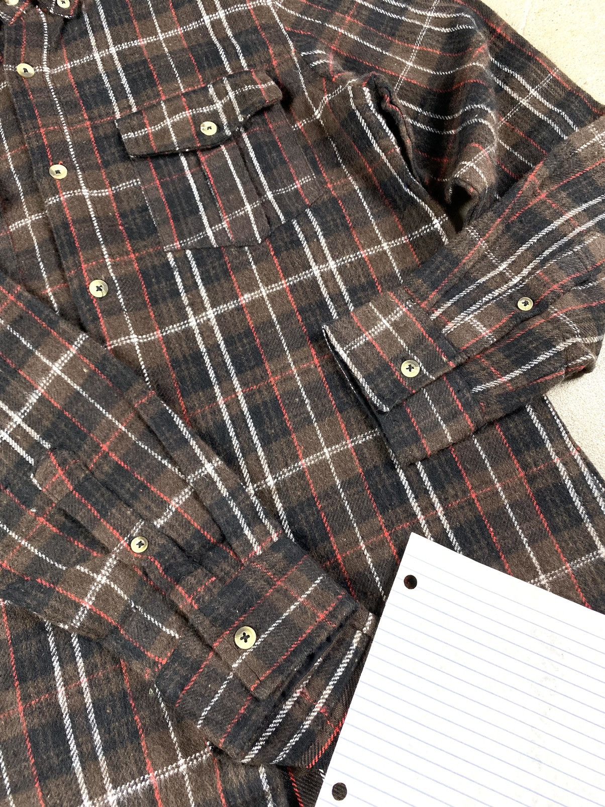 Flannel Brown Vintage Flannel Shirt Checkered Travis Scott Style Size US S / EU 44-46 / 1 - 10 Thumbnail