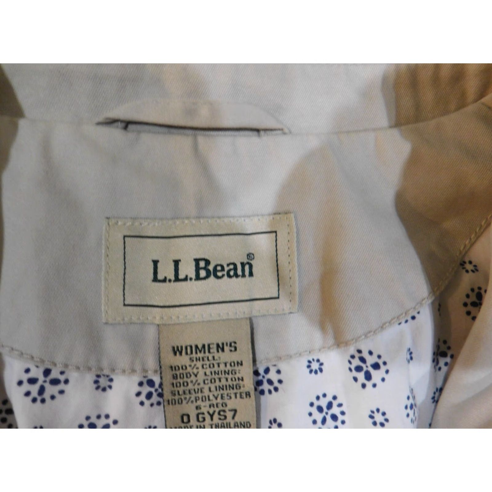 Vintage L.L. Bean Jacket Trench Coat Womens 0 Beige Lined Canvas Button Retro Classic Casual Fall Spring Womens Size XS / US 0-2 / IT 36-38 - 7 Thumbnail