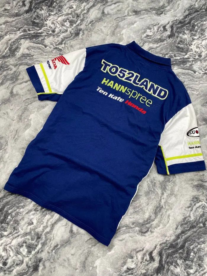 Honda Vintage Ten Kate Honda Racing Polo Shirt Motobike To52land Size US XL / EU 56 / 4 - 12 Thumbnail