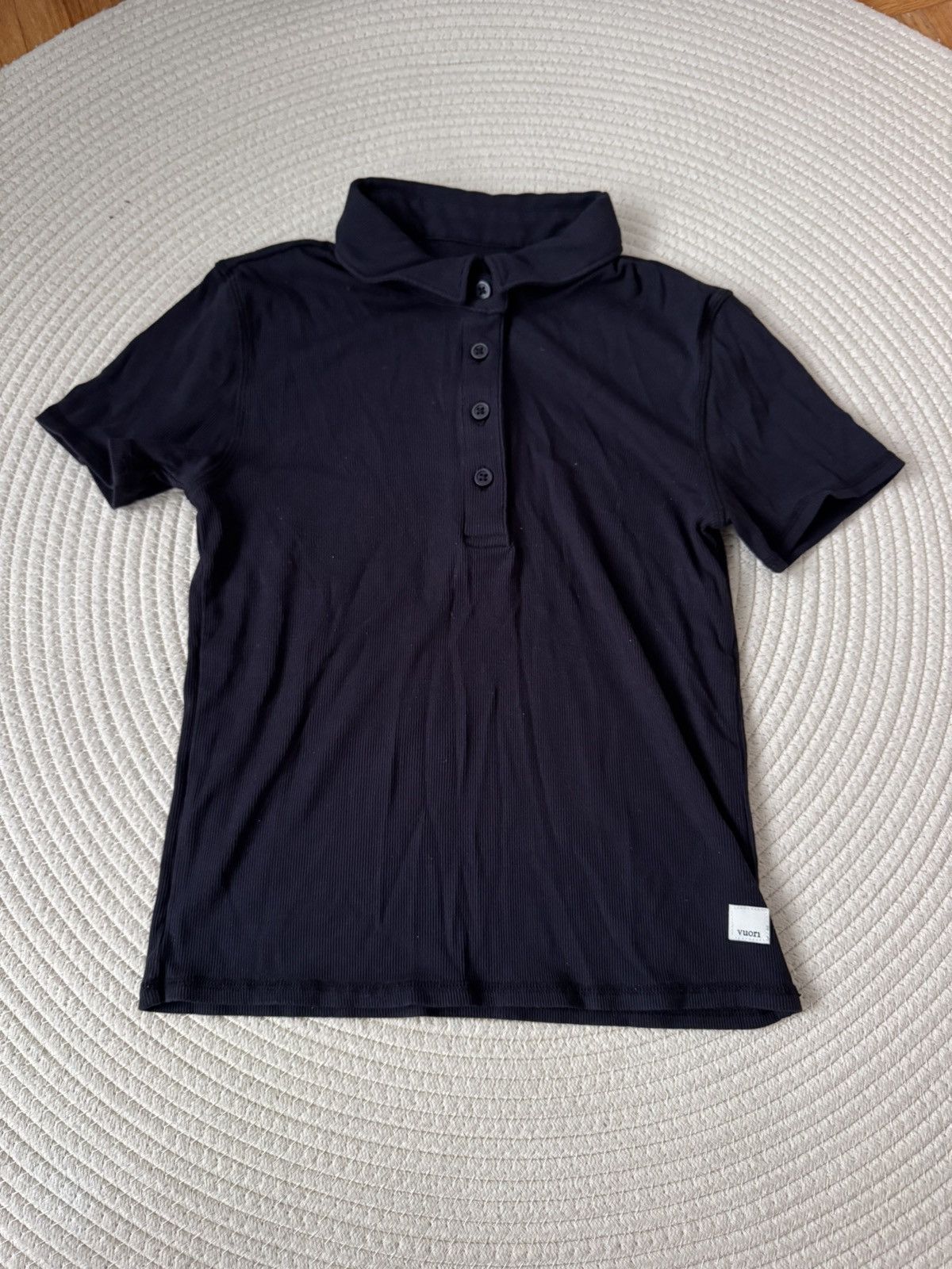 Vuori Vuori black ribbed short sleeve polo size S Size S / US 4 / IT 40 - 2 Thumbnail