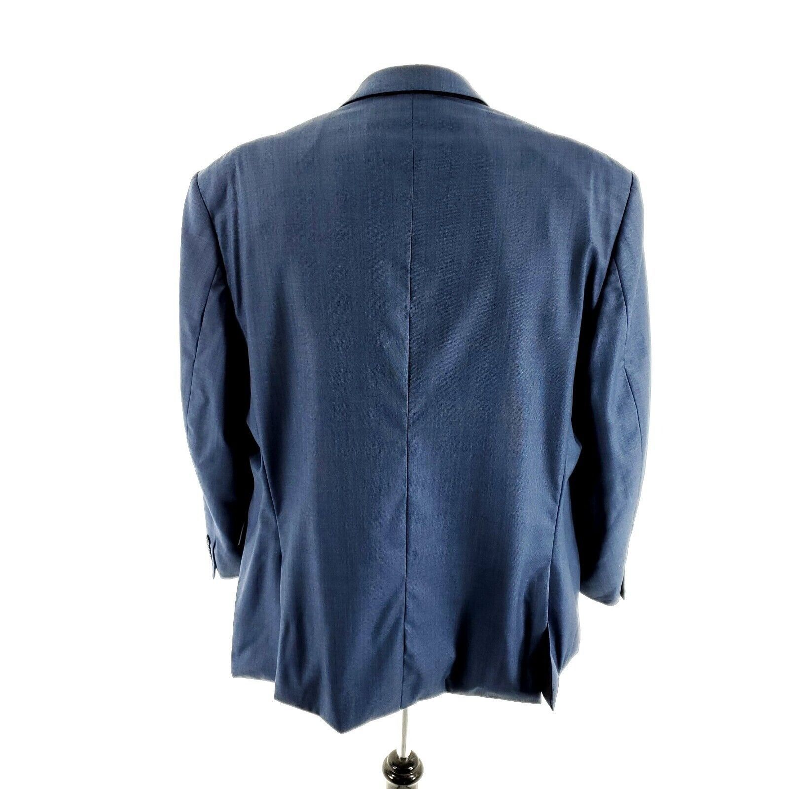 Tallia DAMAGED Tallia Uomo Worsted Wool 3 Button Blazer 44R Blue Sh Size 44R - 6 Thumbnail