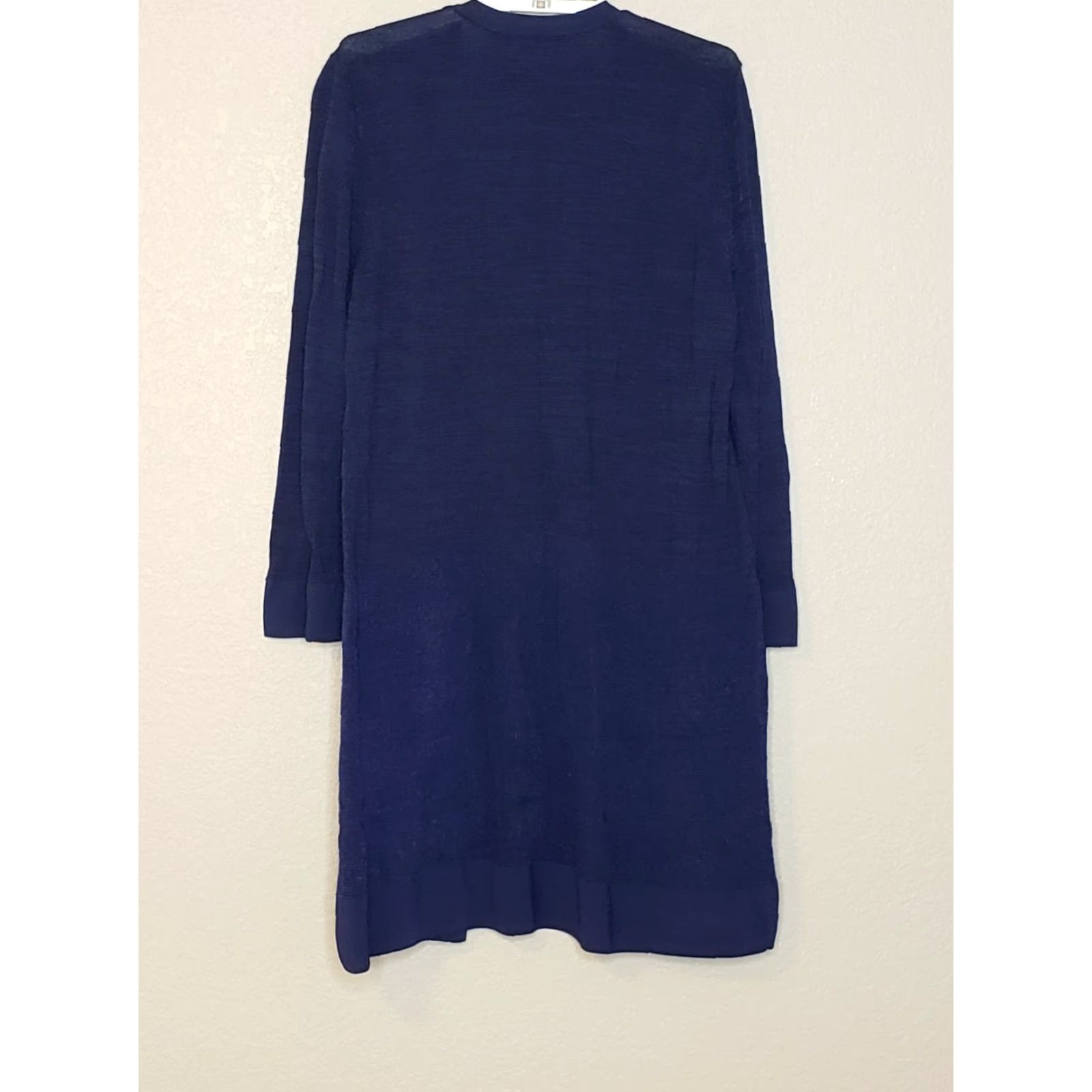 Vintage Chico's Cardigan Women Dark Blue 3/4 Bell Sleeve Open Front Lightweight Longer Length Pockets Size 2 Sz 2 Cardigan Size XS / US 0-2 / IT 36-38 - 2 Thumbnail