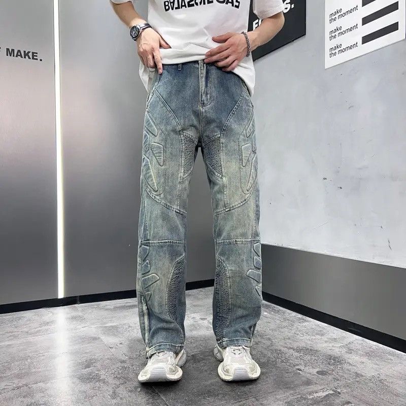 Japanese Brand × Jean Streetwear Design Straight Pattern Zipper Jeans Pants Size US 32 / EU 48 - 3 Thumbnail