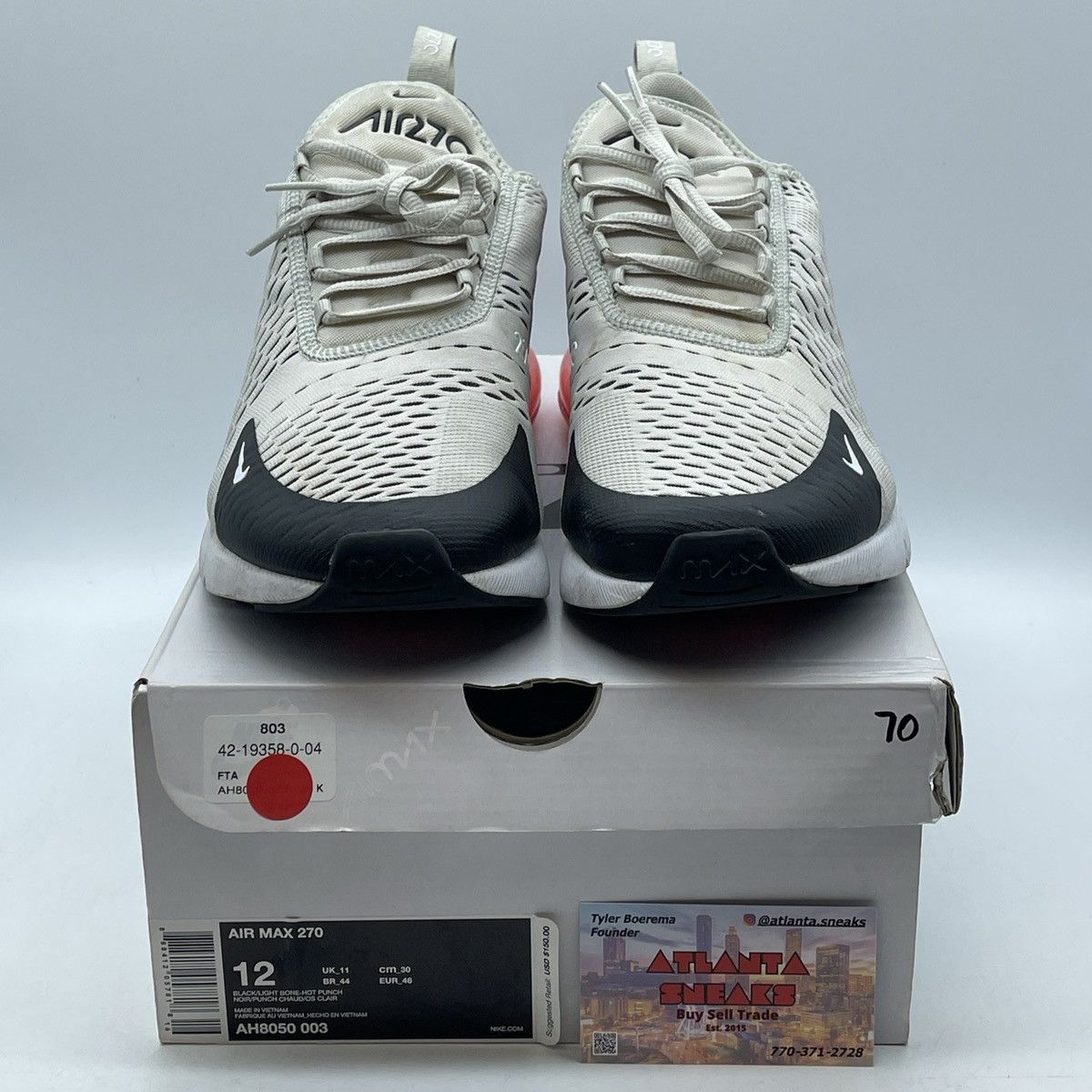 Nike Air max 270 light bone Size US 12 / EU 45 - 2 Thumbnail