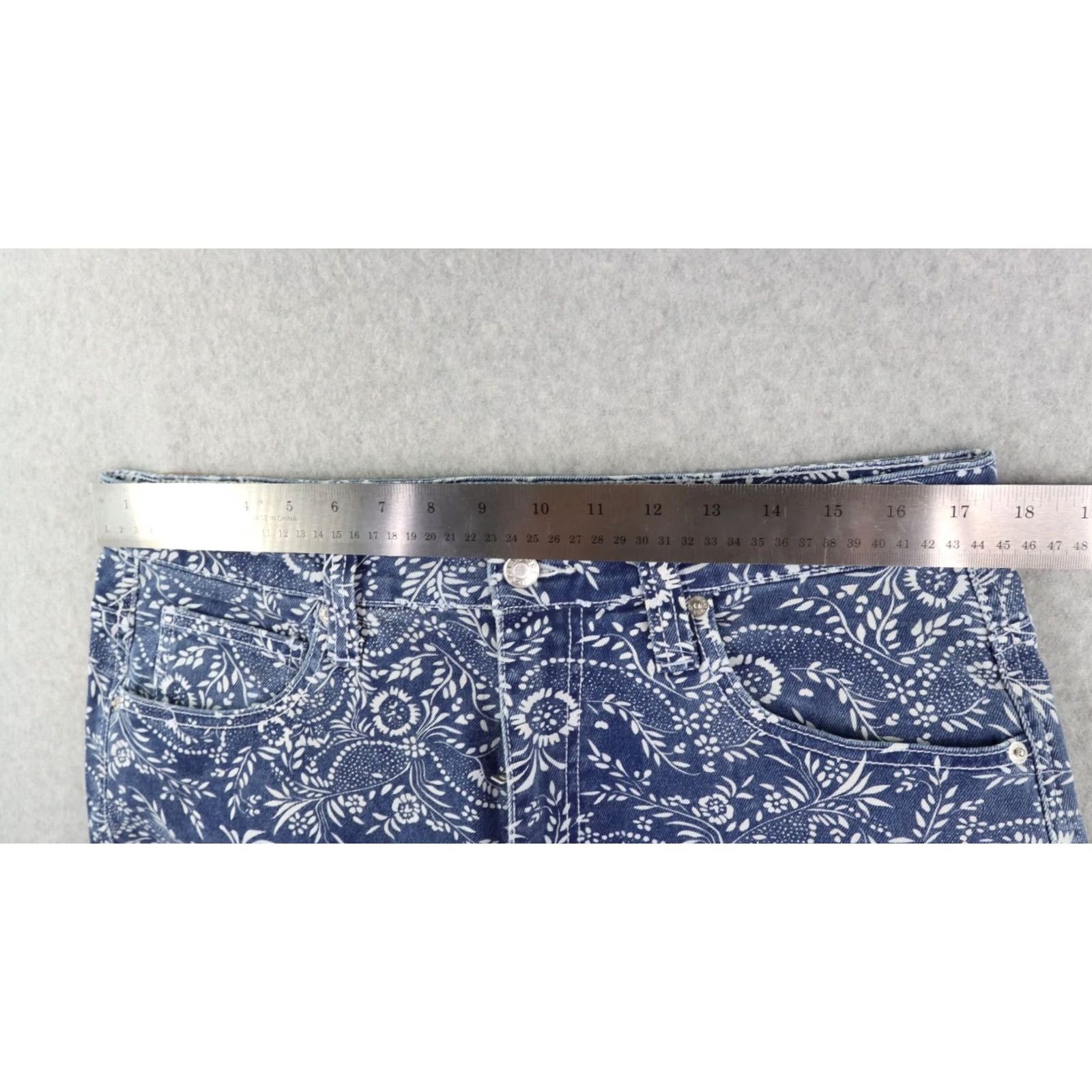 Guess GUESS Mens Jeans 32 Paisley Denim Carpenter Straight Fit Blue 27in Inseam Regular Size 32 Men Size US 32 / EU 48 - 2 Thumbnail