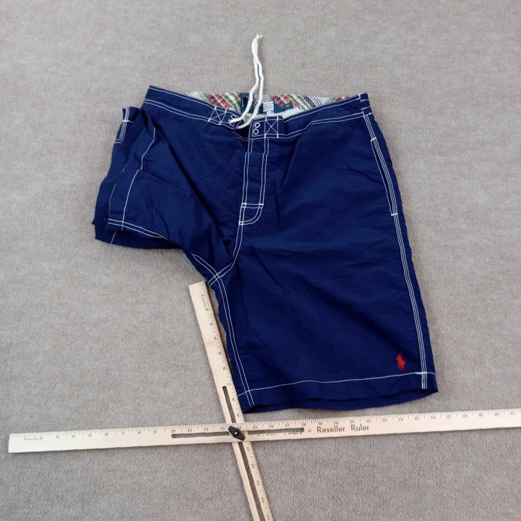 Polo Ralph Lauren Polo Ralph Lauren Board Shorts Mens Large Blue Mesh Lined Drawstring Pockets Size US 33 - 2 Thumbnail