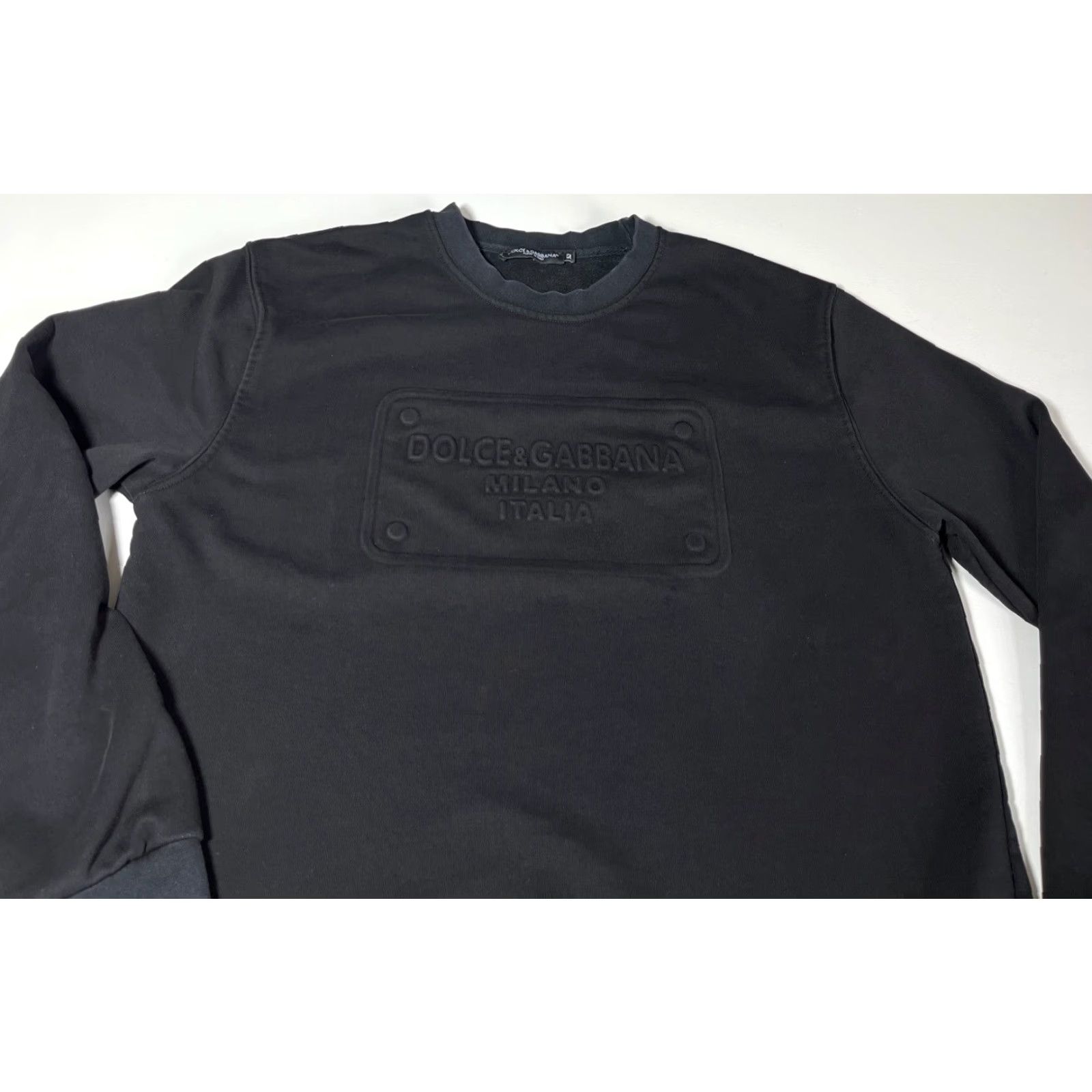 Dolce & Gabbana Dolce&Gabbana Sweatshirt Men's Black Cotton Long Sleeve Crew Neck Made in Italy L City Designer Logo Size US L / EU 52-54 / 3 - 5 Thumbnail