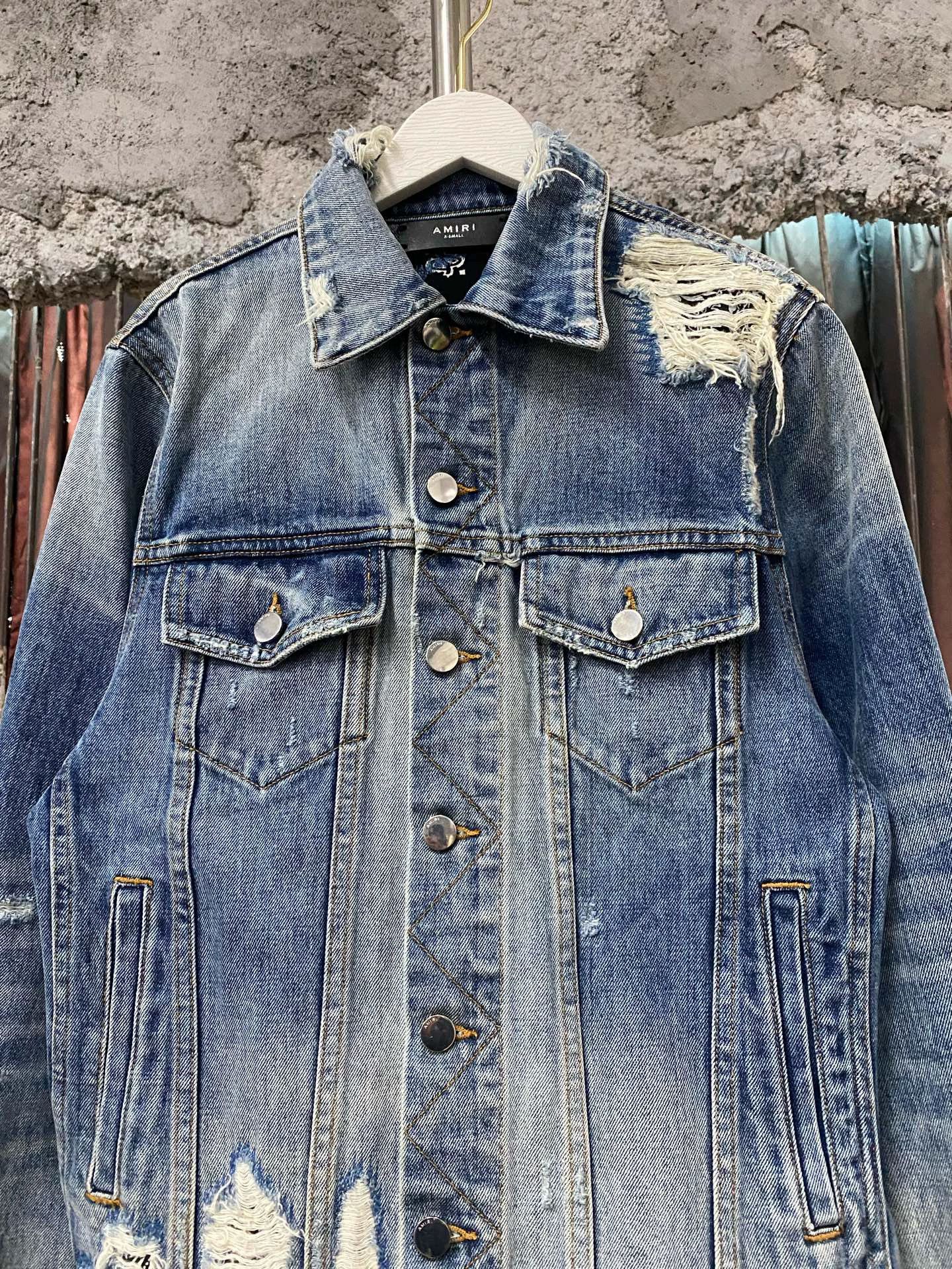 Amiri Amiri Camo Distressed Denim Jacket XS Size US XS / EU 42 / 0 - 3 Thumbnail