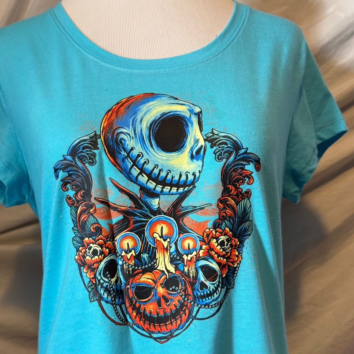 Vintage Nightmare Before Christmas, Custom, Retro Fitted Tee Size L / US 10 / IT 46 - 8 Thumbnail
