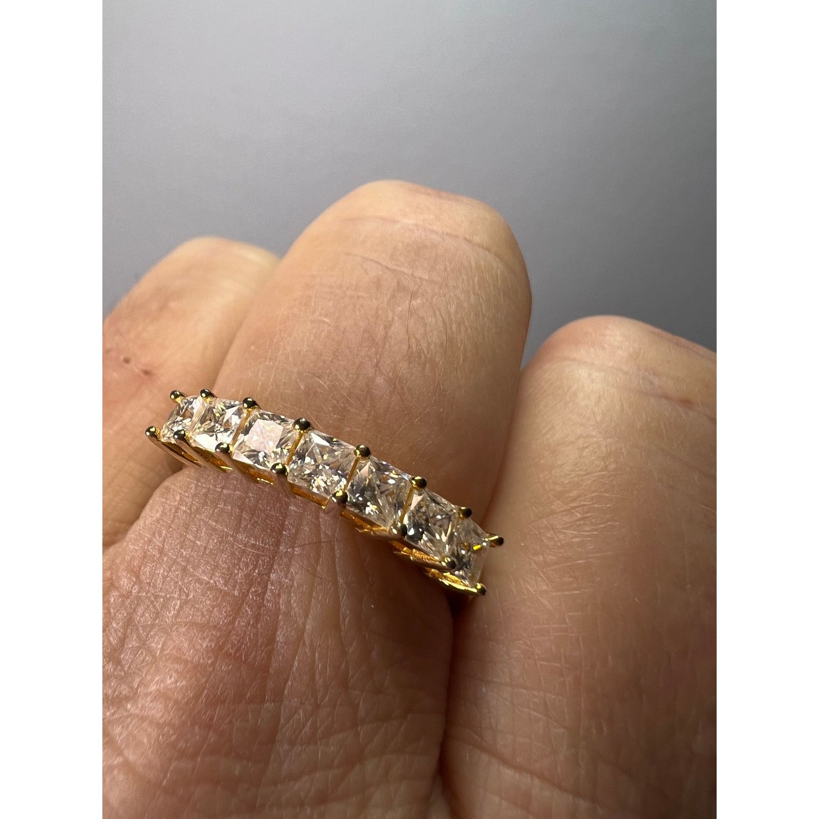 Other Moissanite 7 stone ring yg over sterling silver ring size 9 Size ONE SIZE - 6 Thumbnail