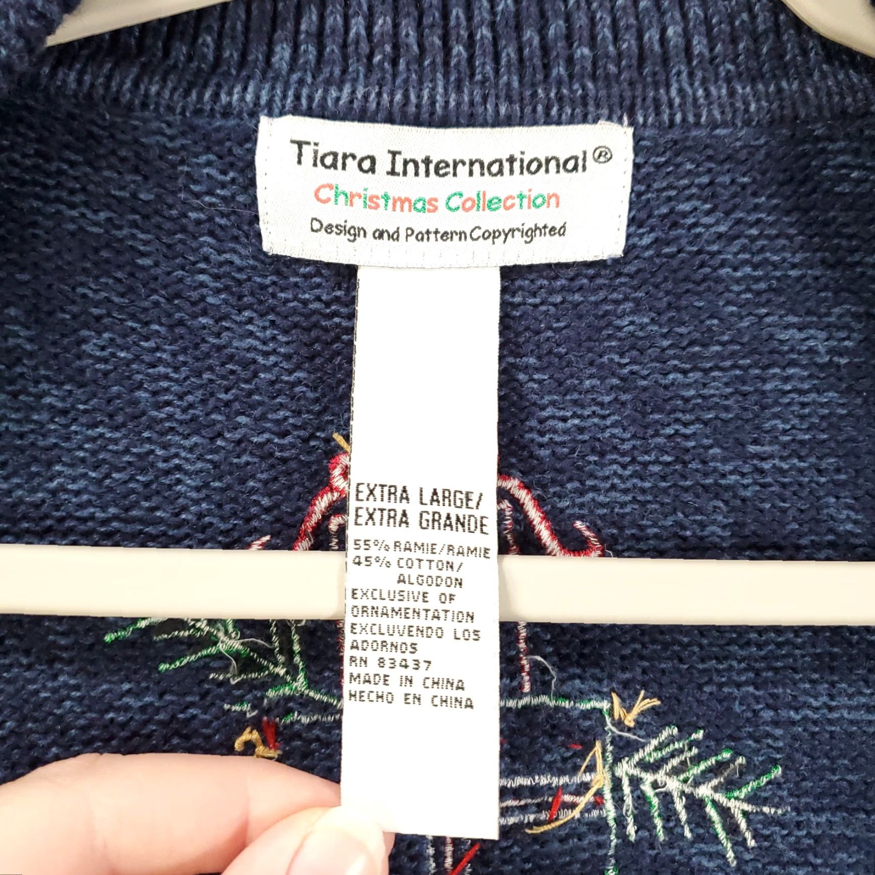 Vintage Tiara International Cardigan WOMENS XL Chirstmas Full Zip Holiday Sweater Size XL / US 12-14 / IT 48-50 - 4 Thumbnail