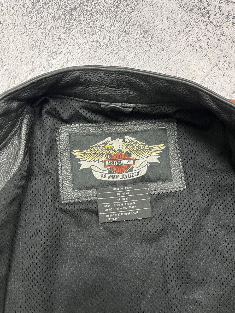 Harley Davidson Vintage Harley Davidson Leather Jacket USA Rare Logo Orange Size US L / EU 52-54 / 3 - 16 Thumbnail