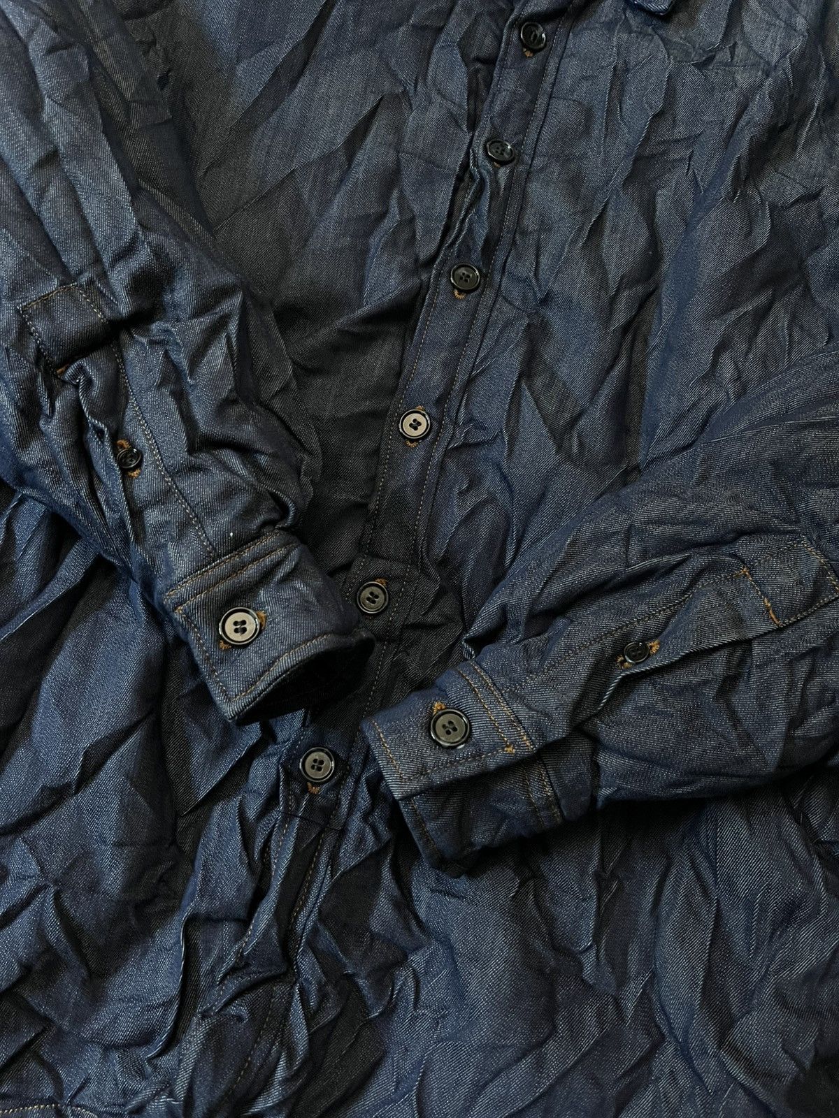 Acne Studios Acne Studios Crinkled Denim Sample jacket overshirt Size US S / EU 44-46 / 1 - 7 Thumbnail