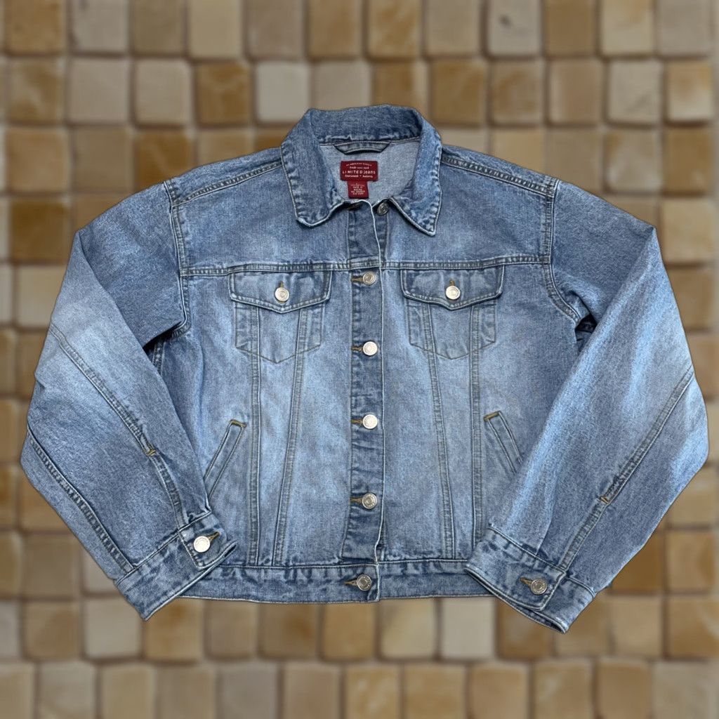 Vintage VINTAGE The Limited Denim Jacket Womens Large Blue Cotton 80s 90s Casual Outerwear Size 36" / US 14 / IT 50 - 1 Thumbnail