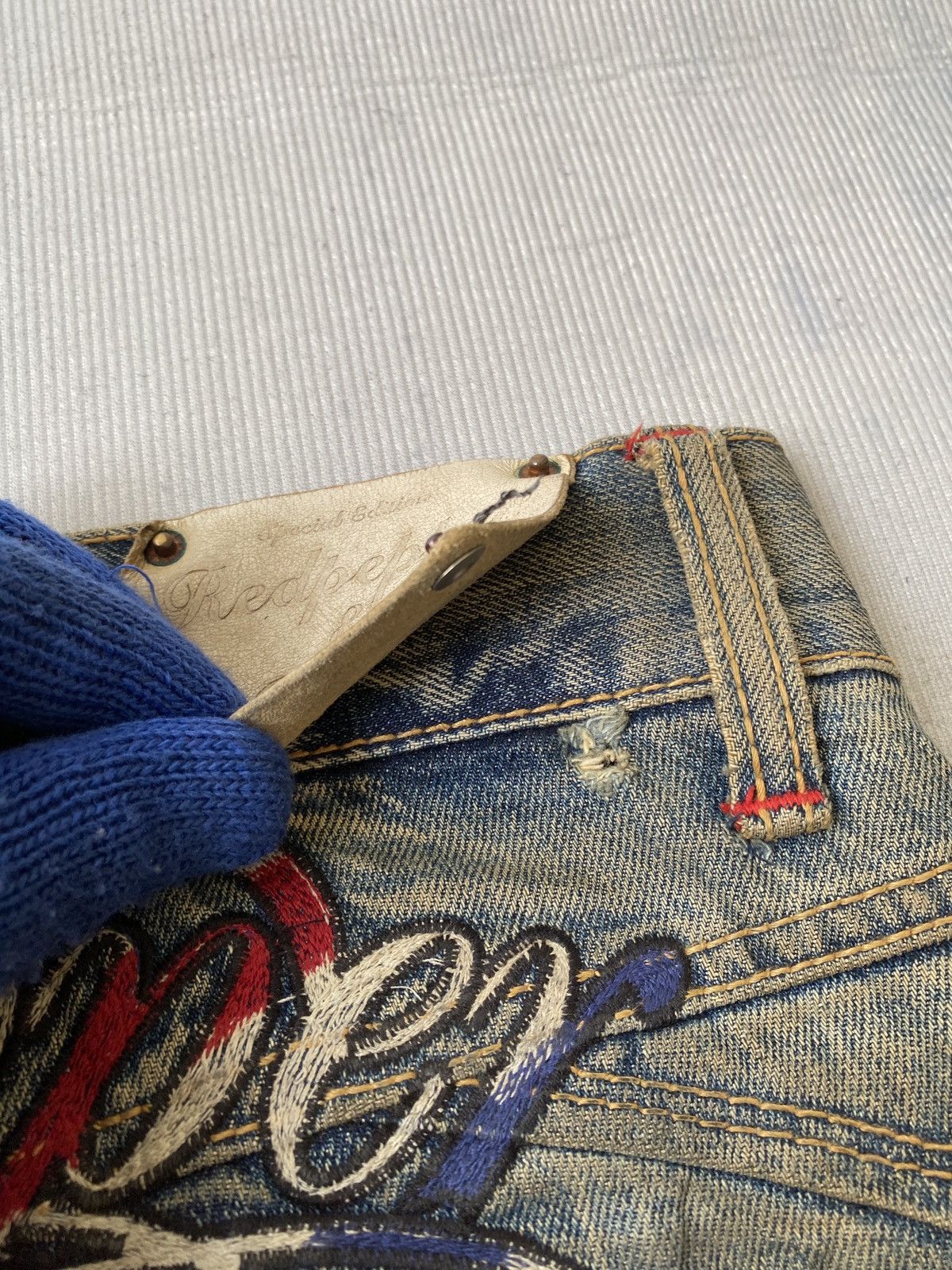 If Six Was Nine Red Pepper Japan Mud Wash Rusty Ed Hardy Design Jeans Size US 33 - 20 Thumbnail