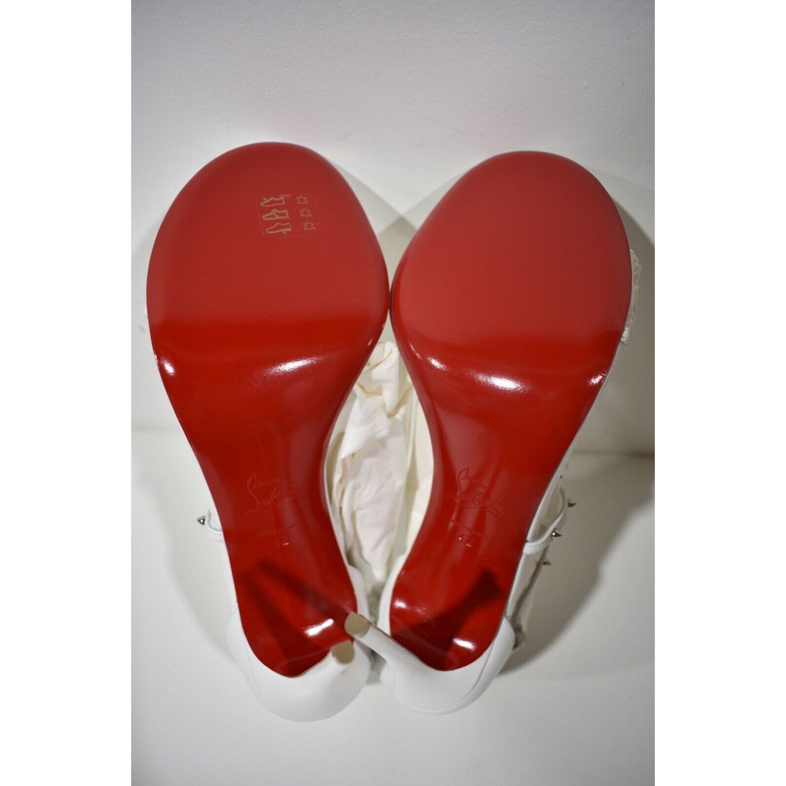 Christian Louboutin Riojana Spikes 100 White Ankle Strappy Sandal Heel Pump 42 Size US 12 / IT 42 - 12 Thumbnail