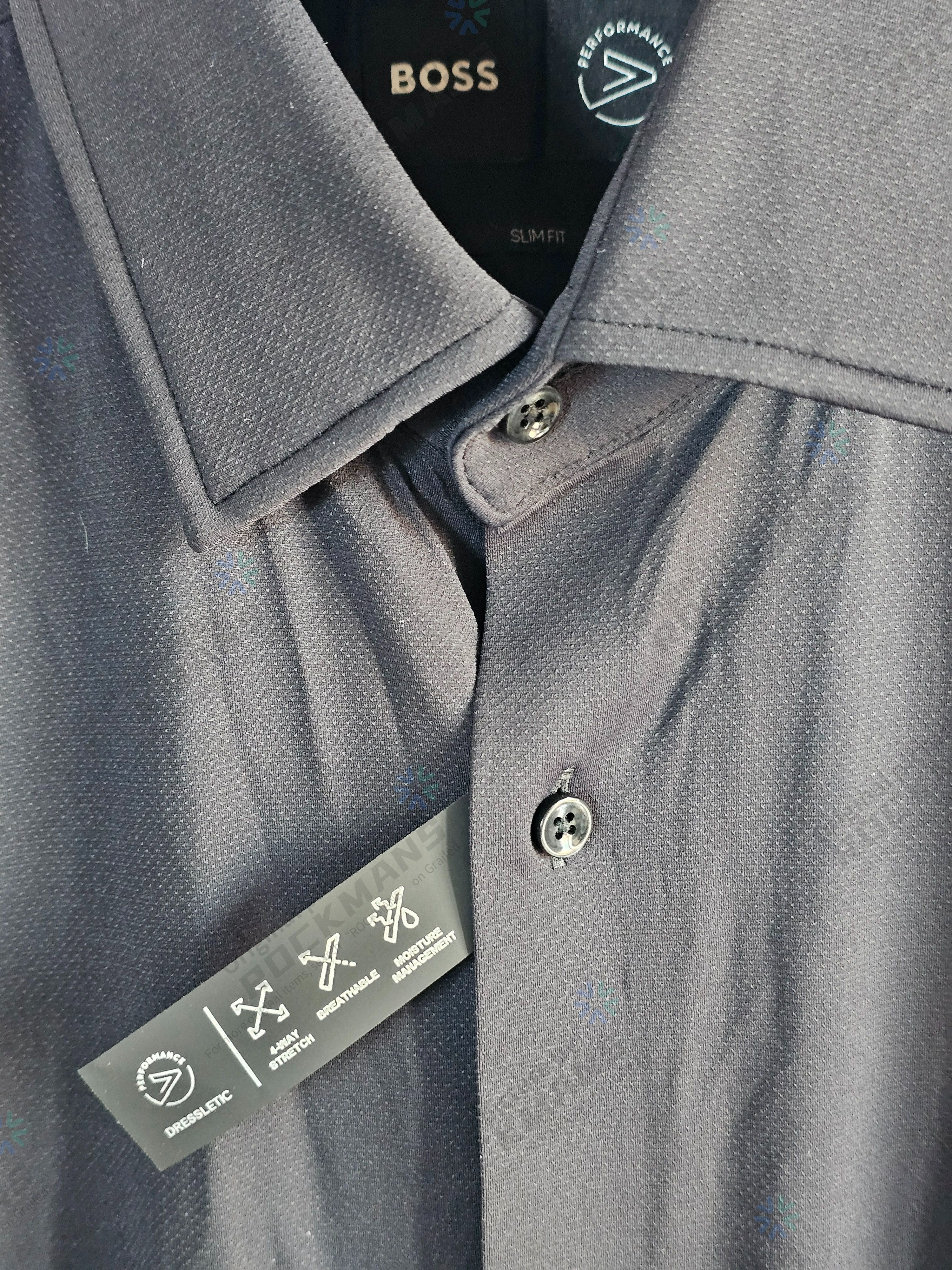 Hugo Boss BOSS Black Stretch Shirt Size 42 Size US M / EU 48-50 / 2 - 2 Thumbnail