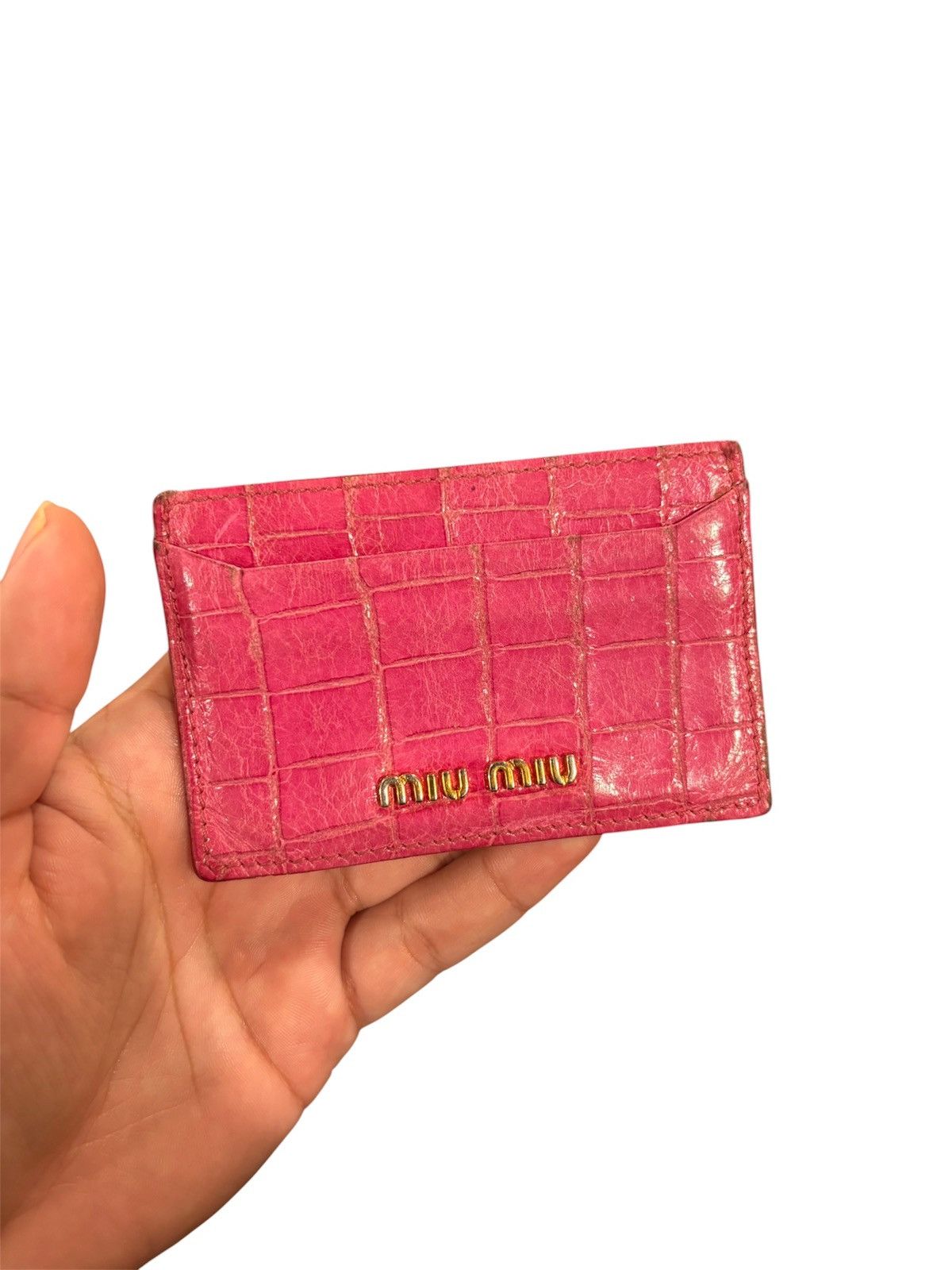 Miu Miu embossed croc leather cardcase Size ONE SIZE - 1 Thumbnail
