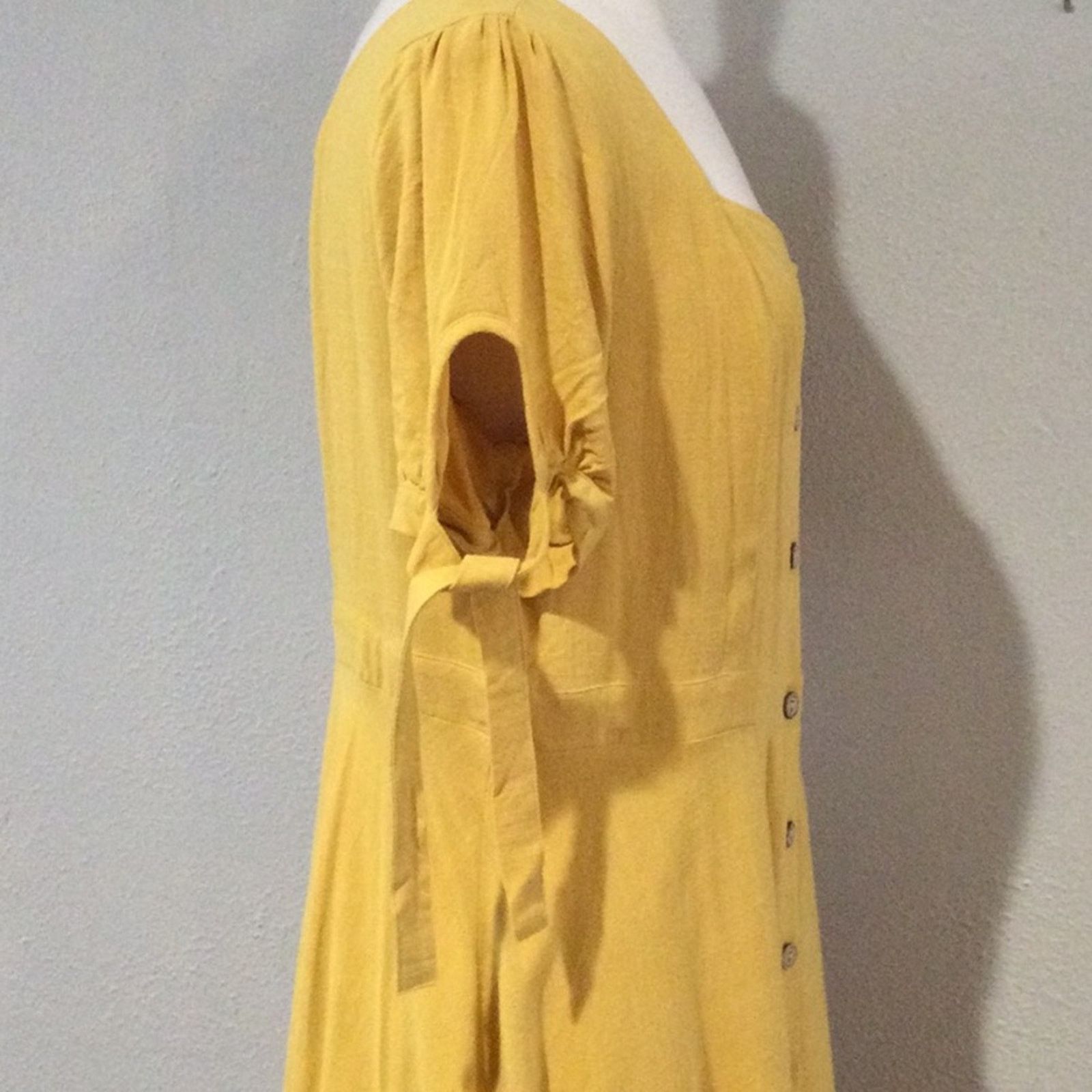 Other IFFEI Mustard Yellow Full Button Sleeve A-Line Dress XL NWT Size XL / US 12-14 / IT 48-50 - 8 Thumbnail