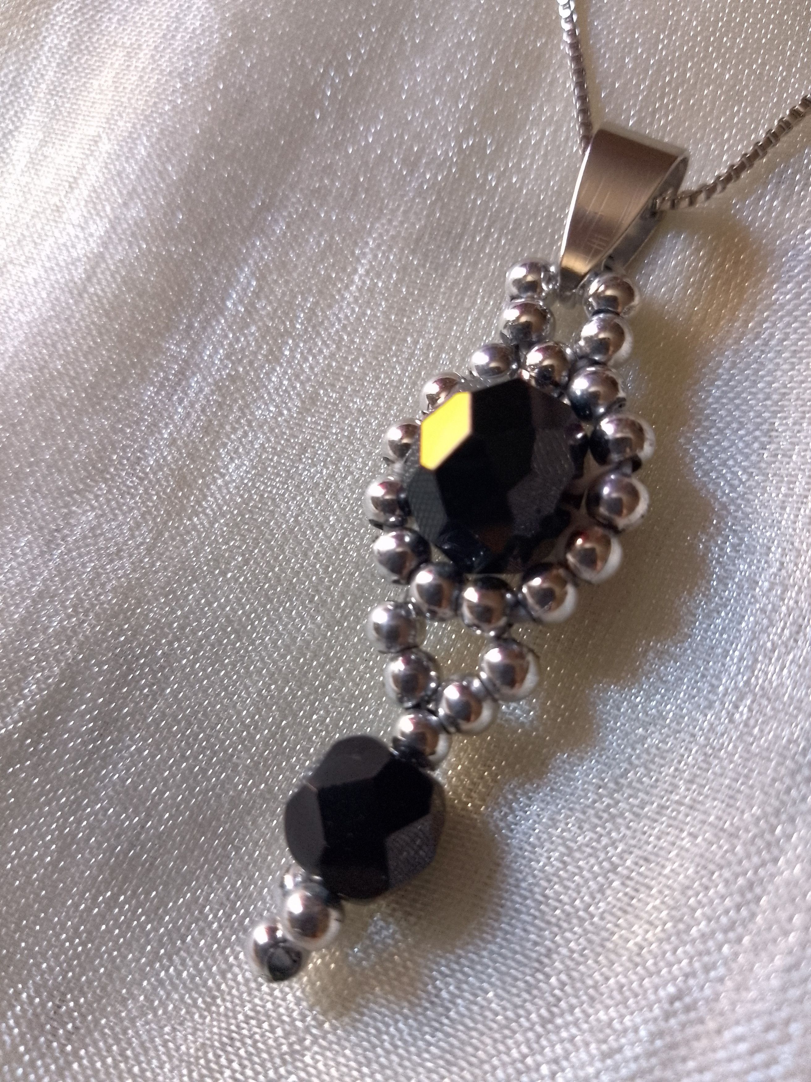 Handmade Necklace Black Pendant Earrings Tourmaline Gemstones Size ONE SIZE - 4 Thumbnail