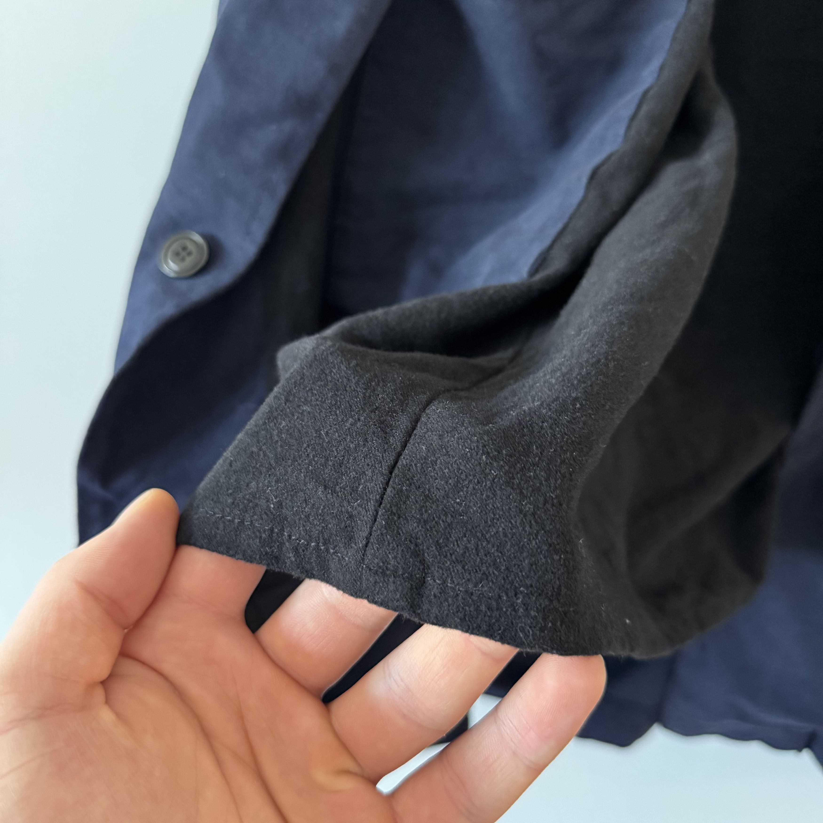 C.O.F. Studio Men's C.O.F Studio Navy Blue Moleskin Cotton Coat Size M Size US M / EU 48-50 / 2 - 13 Thumbnail