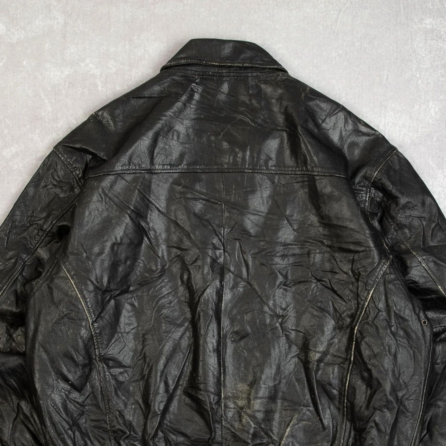 X-LARGE Vintage A-2 Leather Flight Jacket Men’s 1990s X-Large Black Bomber Jacket Size US XL / EU 56 / 4 - 4 Thumbnail