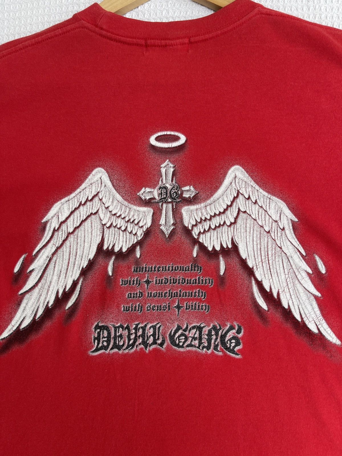 Affliction Rare🔥Vintage Devil Gang Bird Wing Cross ERD GRUNGE TEE Size US L / EU 52-54 / 3 - 11 Thumbnail