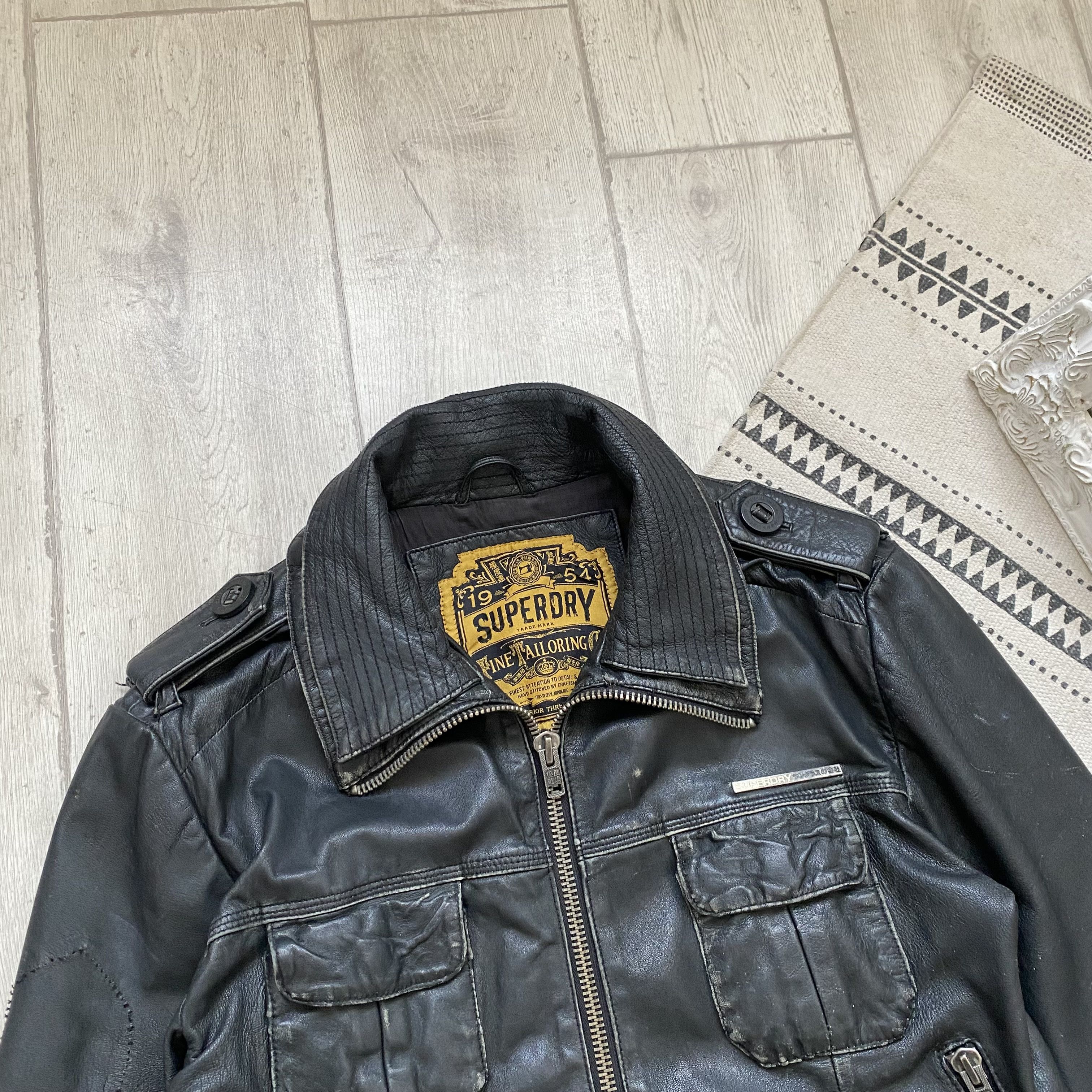 Genuine Leather Vintage Real Leather Biker Jacket japanese Superdry Size US L / EU 52-54 / 3 - 2 Thumbnail