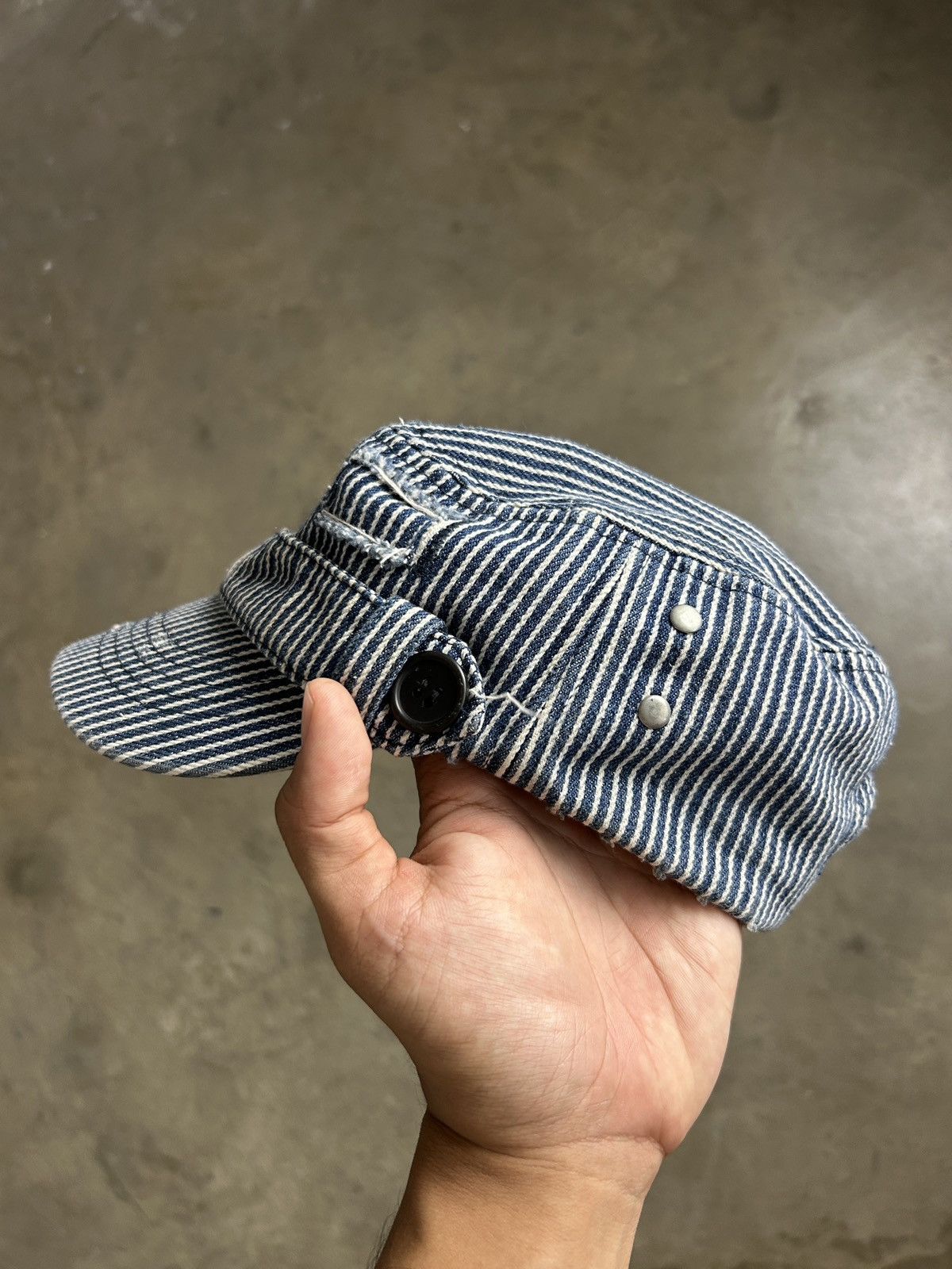 Japanese Brand × Vintage 1990s Alternative - Hickory Stripe Hat Size ONE SIZE - 10 Thumbnail