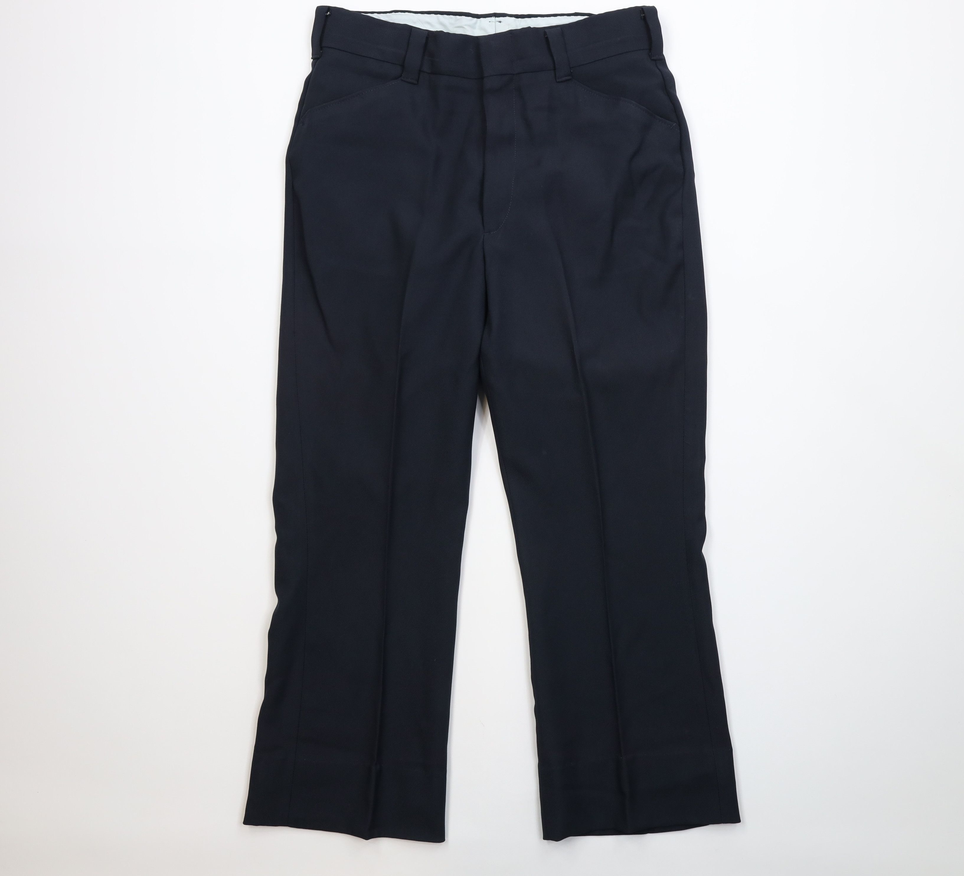 Vintage Vintage 70s Streetwear Flared Wide Leg Chino Pants Blue USA Size US 32 / EU 48 - 1 Thumbnail