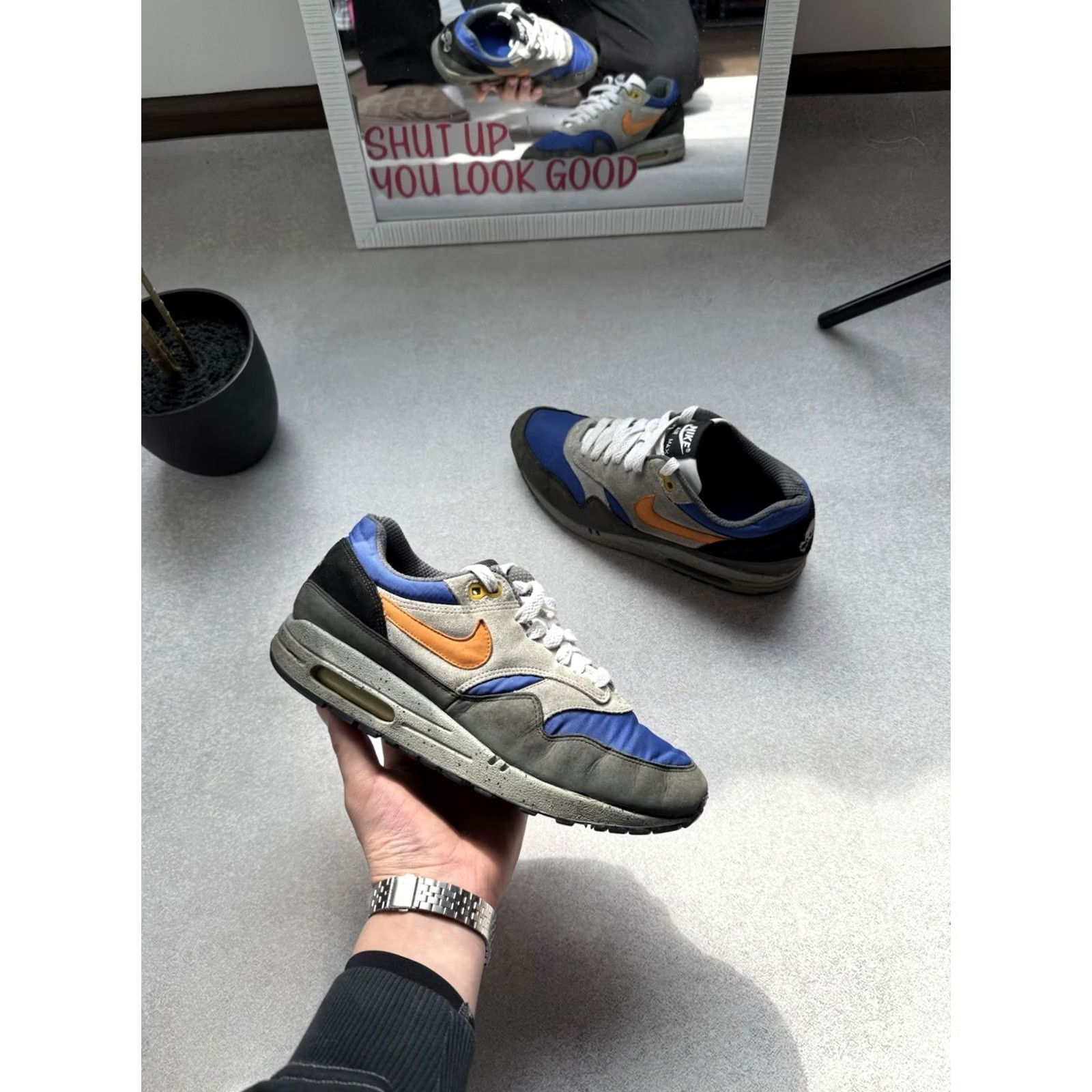 Nike Nike Air Max 1 Skulls Pack Old Royal Black Anthracite 307133-481 RARE Size US 8 Mens Sneakers Air Max 1 Skulls Vintage 2007 Size US 8 / EU 41 - 3 Thumbnail