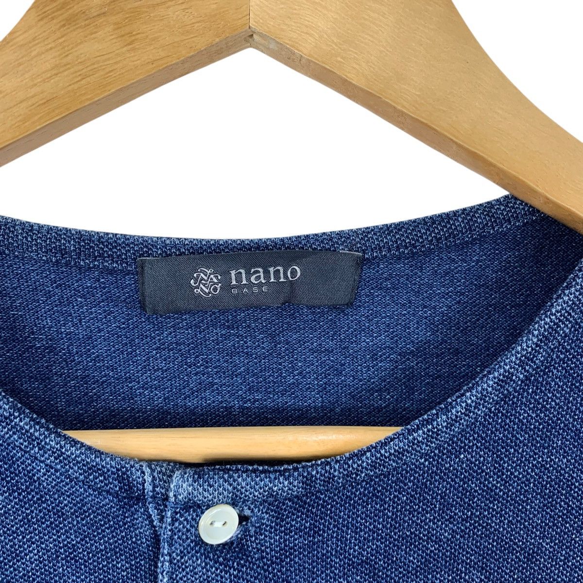 NANO universe NANO UNIVERSE BASE Collection Japan Indigo Henley Tee Shirt Size M / US 6-8 / IT 42-44 - 7 Thumbnail