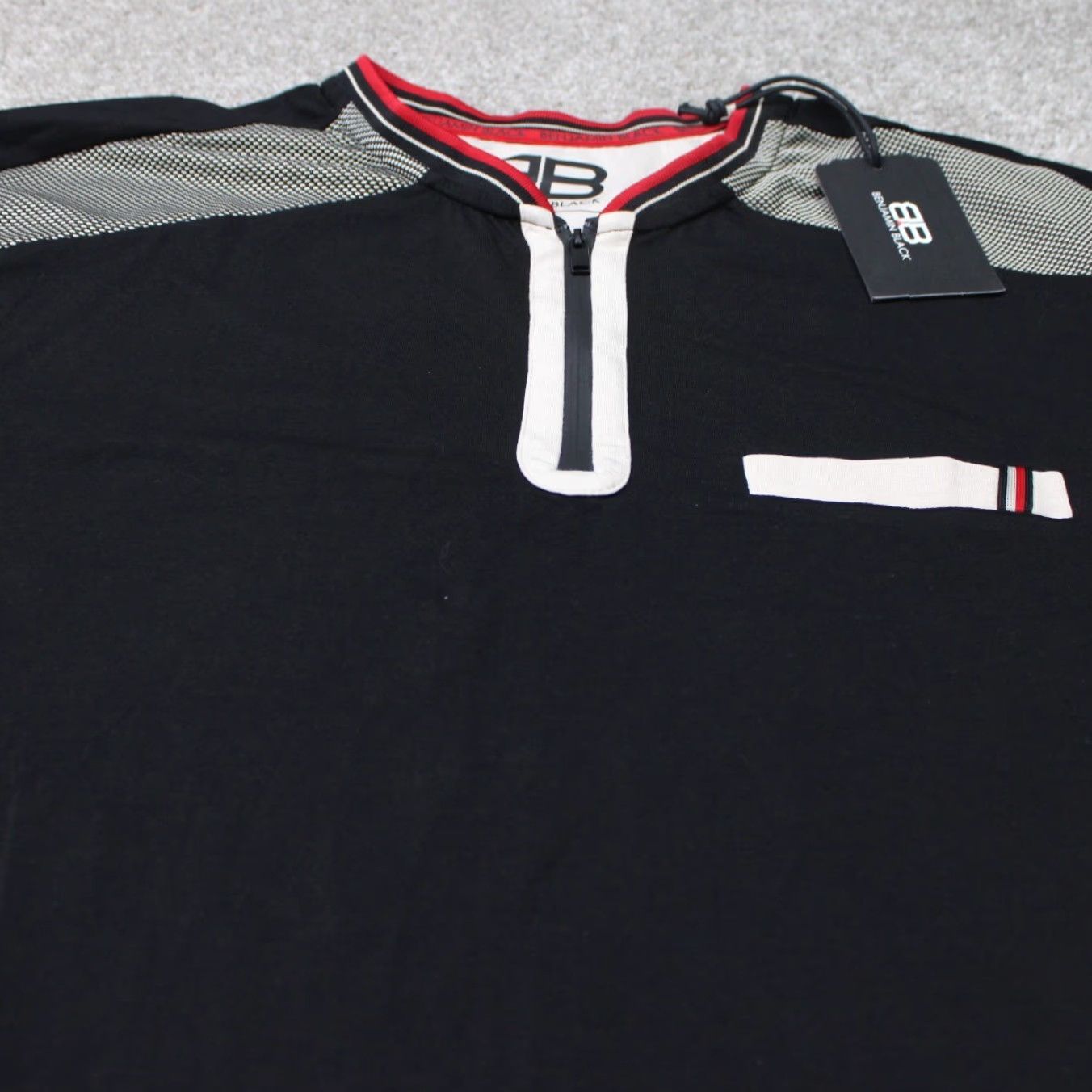 Vintage Benjamin Black Shirt Mens 2XL Black/White NWT 1/4 Zip Cotton Stretch Short Sleeve Crew Neck 90s Logo Size US XXL / EU 58 / 5 - 5 Thumbnail