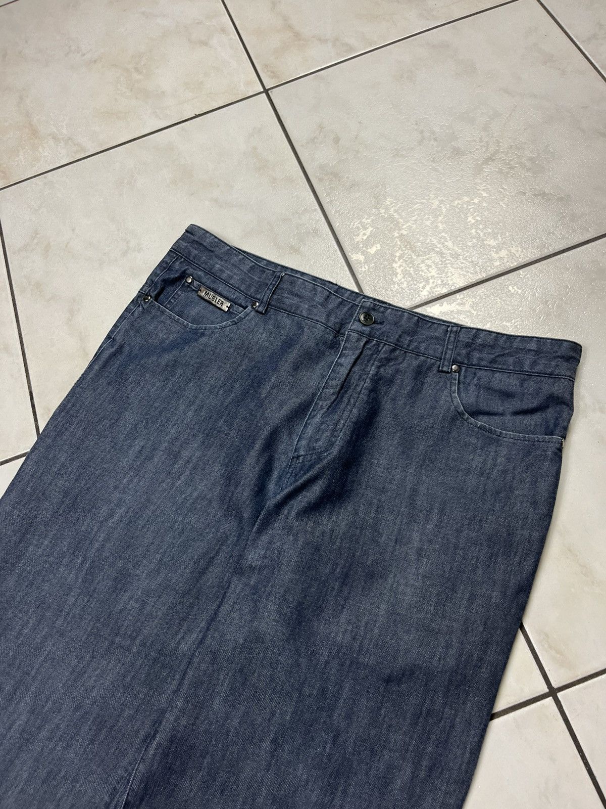 Designer × Mugler × Thierry Mugler Vintage Thierry Mugler men denim jeans pants alien goth dark Size US 34 / EU 50 - 8 Thumbnail