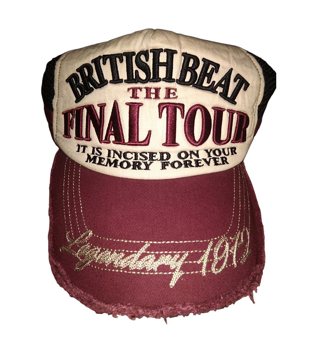 Japanese Brand × Kapital BritishBeat The Final Tour Legendary 1972 Distressed Cap Size ONE SIZE - 7 Thumbnail