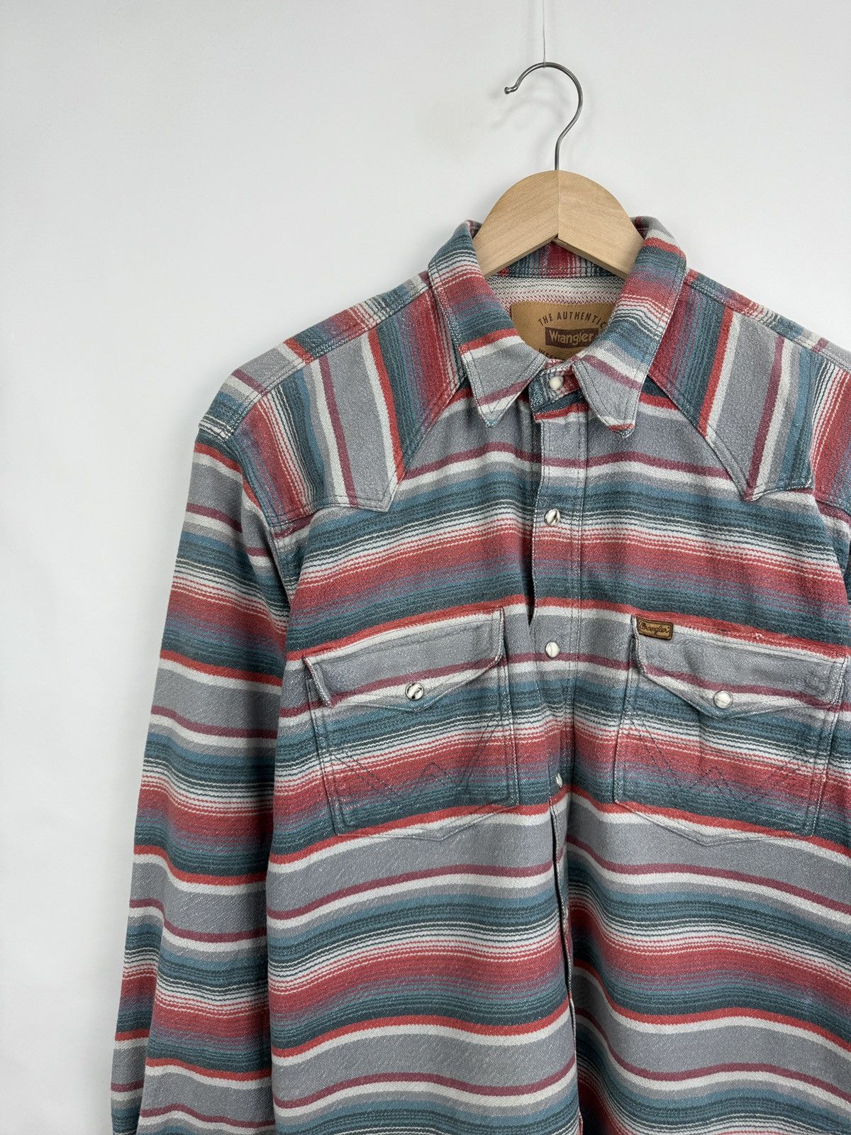 Wrangler 🇺🇸 Vintage 90s Wrangler Western Shirt Made in USA Rare Retro Size US L / EU 52-54 / 3 - 2 Thumbnail