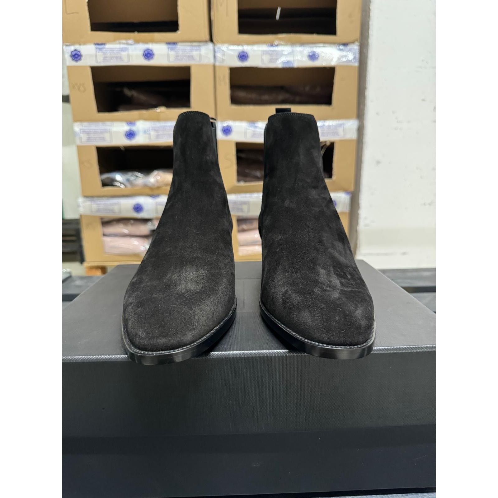 Saint Laurent Paris o1alsimx924 375680 Suede Chelsea Boots in Black Size US 12 / EU 45 - 9 Thumbnail