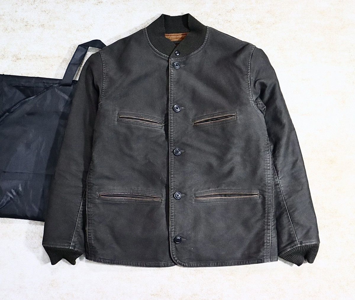 Ralph Lauren RRL Ralph Lauren Leather-Trim Cotton Bomber Jacket Size US M / EU 48-50 / 2 - 1 Thumbnail