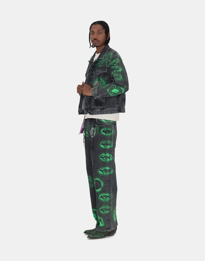 Dries Van Noten × Stussy Hand-Stencilled Denim Jacket Size US XXL / EU 58 / 5 - 2 Thumbnail