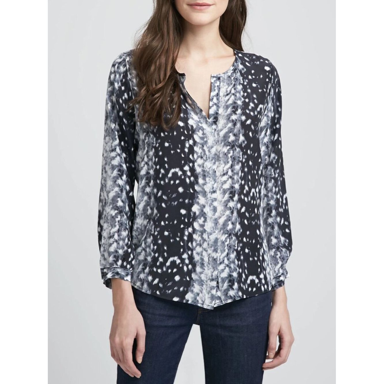 Joie JOIE 100% Silk Snow Owl Animal Print 3/4 Sleeve Blouse Size Size M / US 6-8 / IT 42-44 - 1 Thumbnail